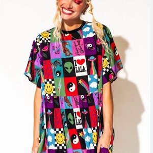 Dressed in LALA Colorful Graphic Maxi Dress Medium